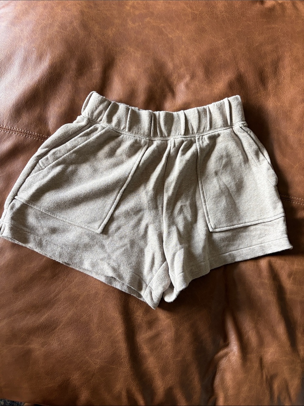 Aerie Elastic-Waist Taupe Shorts